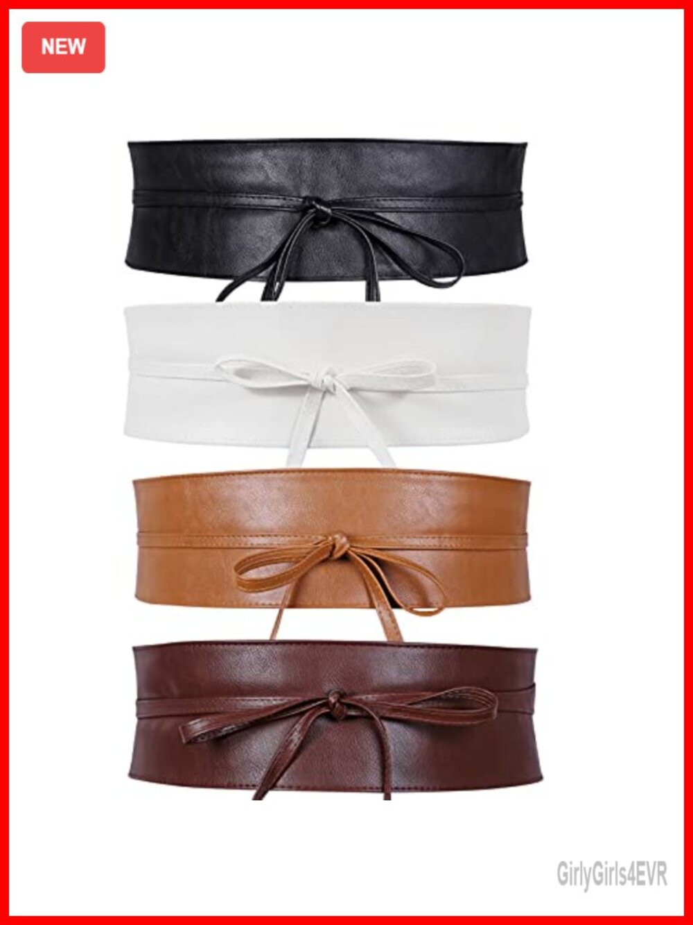 Obi Belt PU Leather Self Tie Wrap Wide Waistband Boho Costume Belt